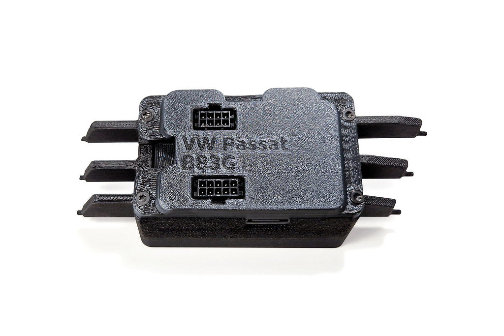 CANchecked MFD32 Gen2 3.2-inch multi-function display for Volkswagen B8 Passat (LHD) shown on a white background with OEM-style dashboard integration