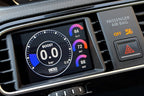 CANchecked MFD28 Gen2 2.8-inch multi-function display installed in a left-hand drive Volkswagen MK3 Scirocco Facelift, displaying real-time engine and vehicle data with OEM-style dashboard fitment.