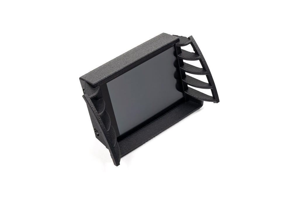 CANchecked MFD32 Gen2 3.2-inch multi-function display for Volkswagen MK5 Golf shown on a white background, featuring a vehicle-specific air vent integration, touchscreen interface, and real-time vehicle data monitoring.