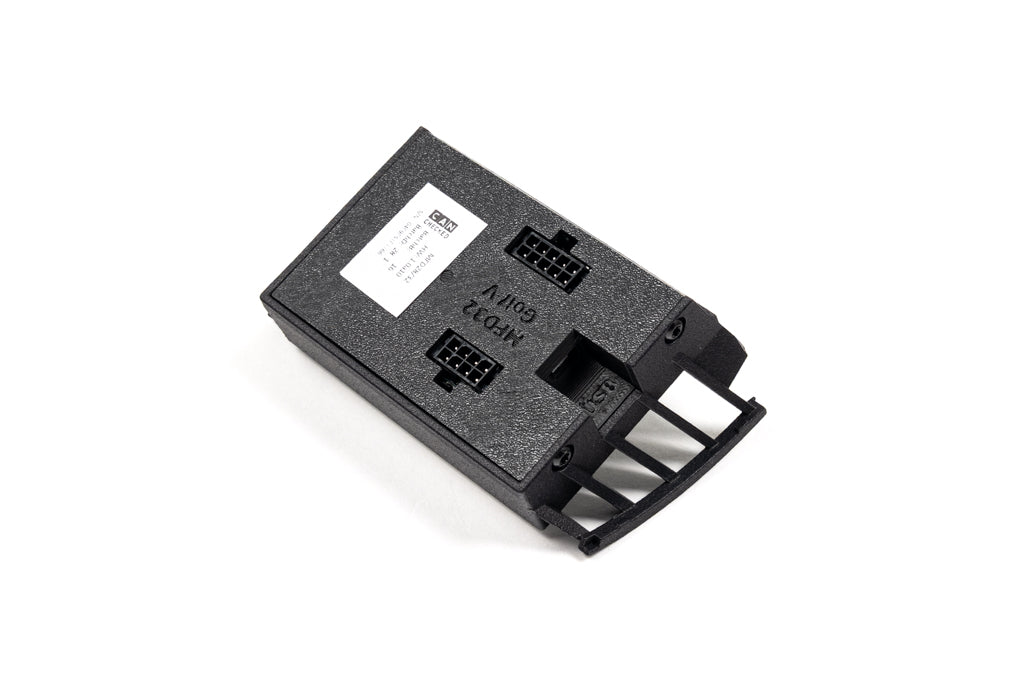 CANchecked MFD32 Gen2 3.2-inch multi-function display for Volkswagen MK5 Golf shown on a white background, featuring a vehicle-specific air vent integration, touchscreen interface, and real-time vehicle data monitoring.