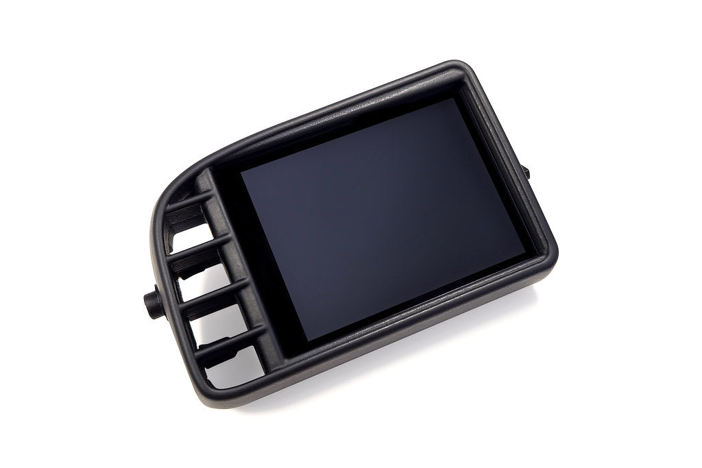 CANchecked MFD32 Gen2 3.2-inch multi-function display for Volkswagen MK5 Polo GTI (LHD) shown on a white background with OEM-style dashboard integration.