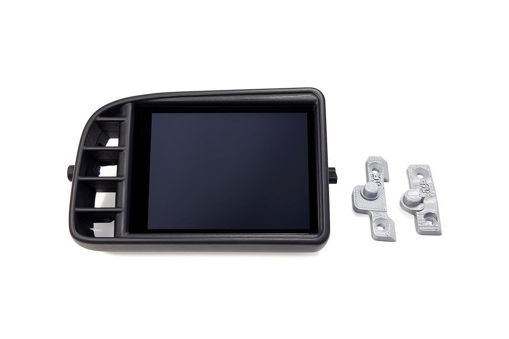 CANchecked MFD32 Gen2 3.2-inch multi-function display for Volkswagen MK5 Polo (LHD) shown on a white background with OEM-style dashboard integration.