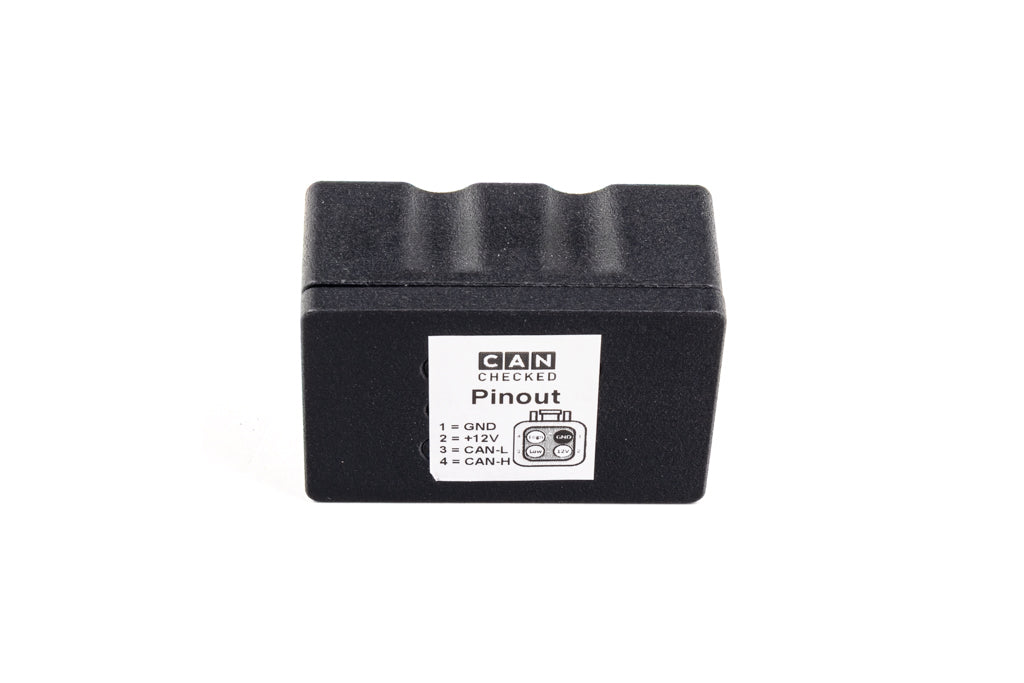 CANchecked CBD06 CAN Bus Distribution module designed to simplify CAN bus wiring and device integration in performance and motorsport vehicle applications, shown on a white background.