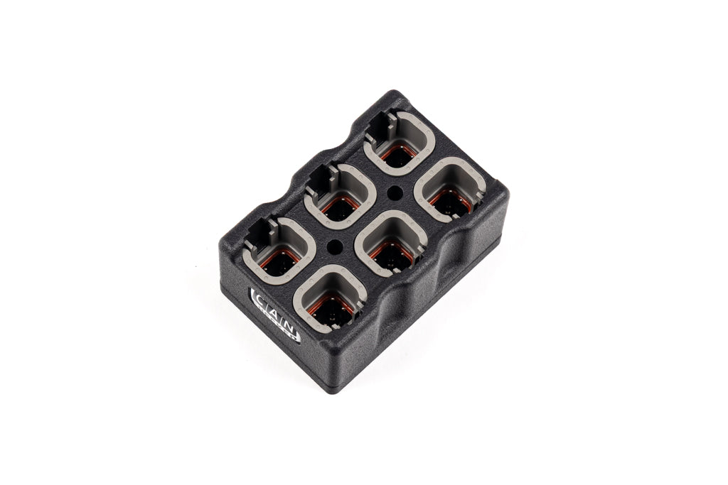 CANchecked CBD06 CAN Bus Distribution module designed to simplify CAN bus wiring and device integration in performance and motorsport vehicle applications, shown on a white background.