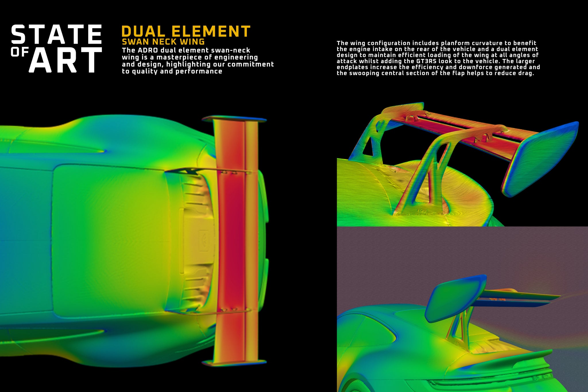 ADRO 911 GT3 (992.1) AT-P Carbon Swan Neck Wing