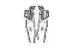 Eisenmann valved performance exhaust system for BMW E60 M5 with stainless steel construction and center X-pipe shown on a white background