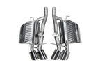 Eisenmann valved performance exhaust system for BMW E60 M5 with stainless steel construction and center X-pipe shown on a white background