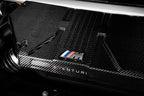 Eventuri carbon intake system installed BMW X3M X4M S58 engine bay