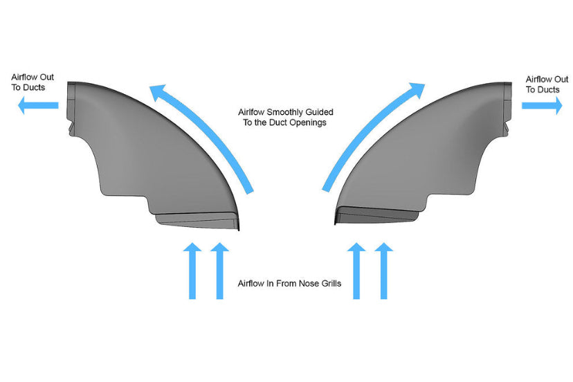 Eventuri BMW F97 X3M F98 X4M CAD carbon intake system S58 prepreg fiber white background