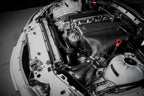 Eventuri Hybrid Carbon Airbox System installed on a BMW E36/7 Z3M featuring a prepreg carbon fiber airbox, bespoke intake system, and OEM MAF-compatible design for the S54 engine.