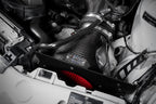 Eventuri Hybrid Carbon Airbox System installed on a BMW E36/7 Z3M featuring a prepreg carbon fiber airbox, bespoke intake system, and OEM MAF-compatible design for the S54 engine.