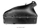 Eventuri Hybrid Carbon Airbox System for the BMW E36/7 Z3M shown on a white background, featuring a prepreg carbon fiber airbox, carbon intake components, and OEM MAF-compatible design for the S54 engine.