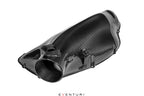 Eventuri Hybrid Carbon Airbox System for the BMW E36/7 Z3M shown on a white background, featuring a prepreg carbon fiber airbox, carbon intake components, and OEM MAF-compatible design for the S54 engine.