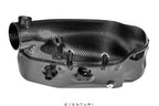 Eventuri Hybrid Carbon Airbox System for the BMW E36/7 Z3M shown on a white background, featuring a prepreg carbon fiber airbox, carbon intake components, and OEM MAF-compatible design for the S54 engine.