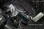 Eventuri FK8 Civic Type-R black carbon intake system with sleek air feed for enhanced performance and engine airflow.
