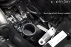 Eventuri FK8 Civic Type-R black carbon intake system with scoop, V2 performance upgrade, mounted on engine bay for improved airflow.