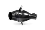 Eventuri Lotus Emira V6 black carbon intake system for performance, shown on white background.