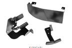 Eventuri black carbon intake system for Mercedes AMG A45 and CLA45, showcasing performance brackets and sleek design.