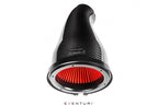 Black carbon intake system with filter housing for Mercedes AMG A45 CLA45, designed by Eventuri for performance enhancement.