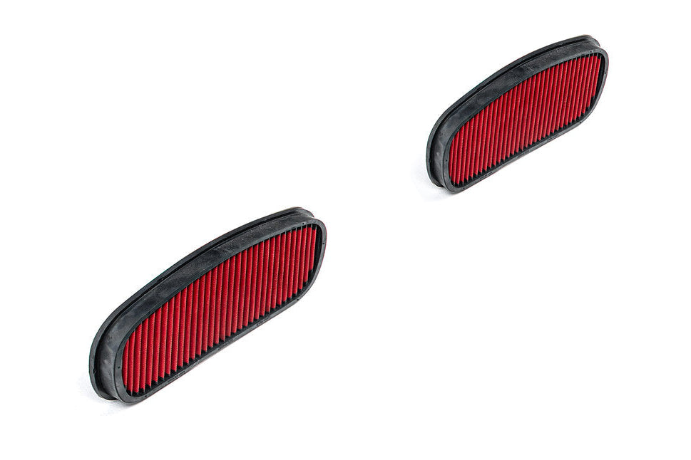 Angled view of 2 Eventuri Replacement Panel Filters for G63 AMG