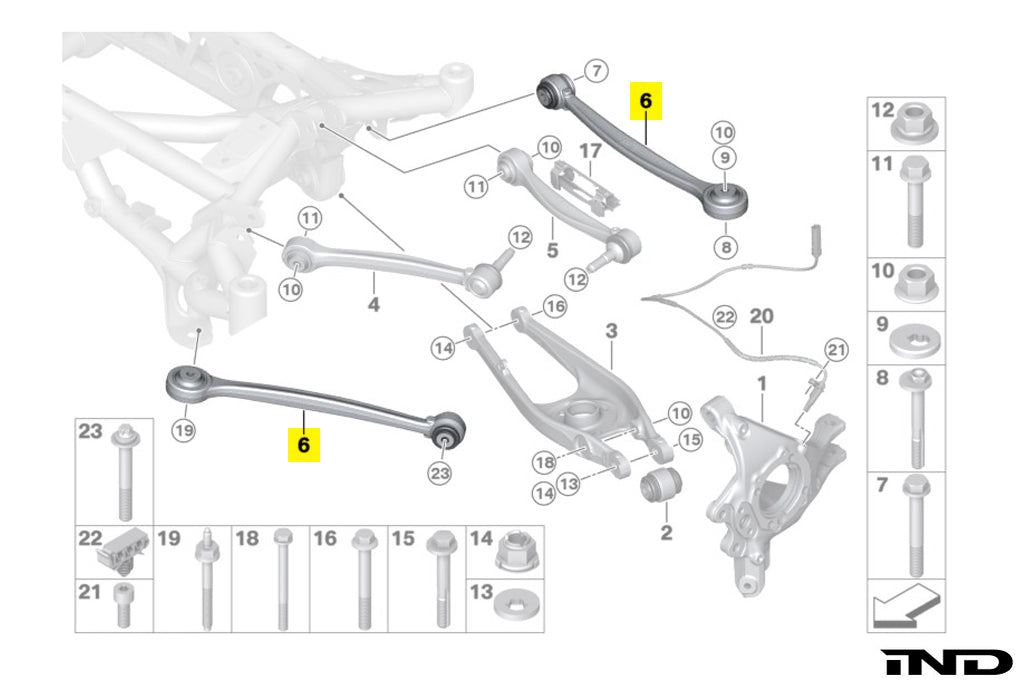 Fall-Line Motorsports G8X / F8X Rear Lower Tension / Fixed Toe Arm Set