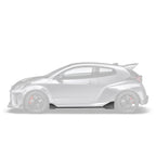 ADRO Toyota GR Yaris carbon fiber side skirts installed on the exterior of the sporty hatchback.