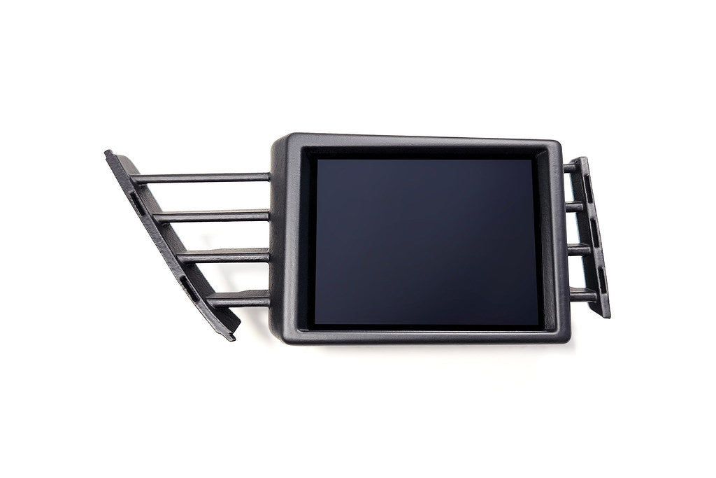 CANchecked MFD32 Gen2 3.2-inch multi-function display for the Honda FK8 Civic (LHD), shown on a white background with the vehicle-specific mounting bezel and wiring harness.