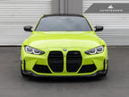 AutoTecknic G8X M3 M4 dry carbon canard set for exterior upgrade, featuring sleek black aerodynamic canards on a car.
