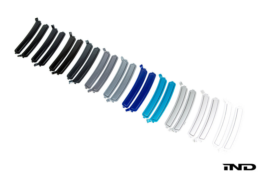 IND painted front reflector set for the BMW F90 M5 and G30 5-Series shown on a white background