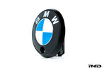 IND Painted BMW Roundel Set with High-Gloss Black Surround on Genuine BMW Roundel Cores