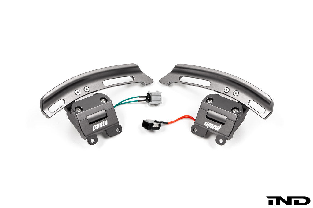 MAED Magnetic Shift Paddle Set for Chevrolet C8 Corvette shown on a white background featuring precision-machined construction and enhanced paddle shift ergonomics.