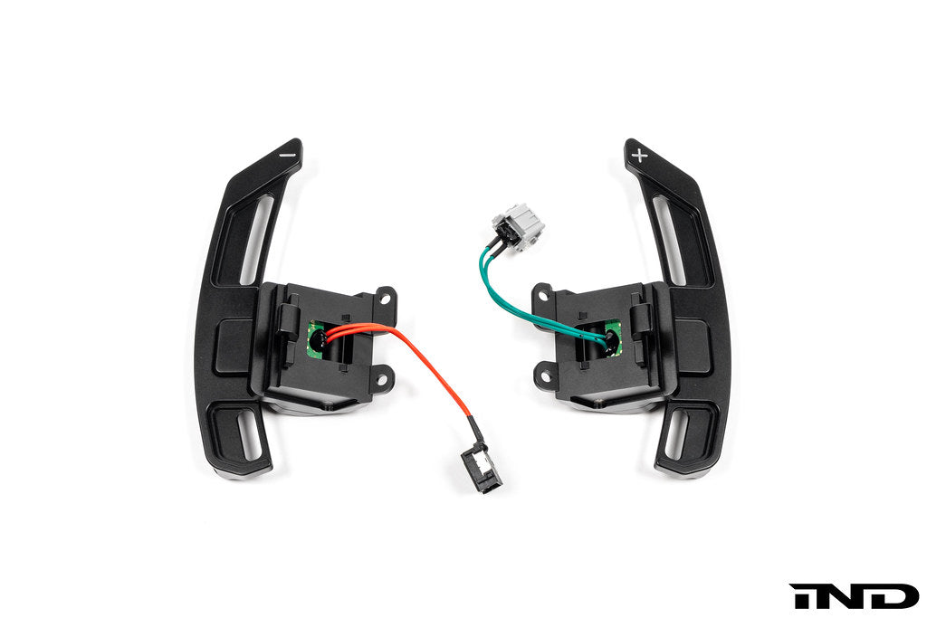 MAED Magnetic Shift Paddle Set for Chevrolet C8 Corvette shown on a white background featuring precision-machined construction and enhanced paddle shift ergonomics.