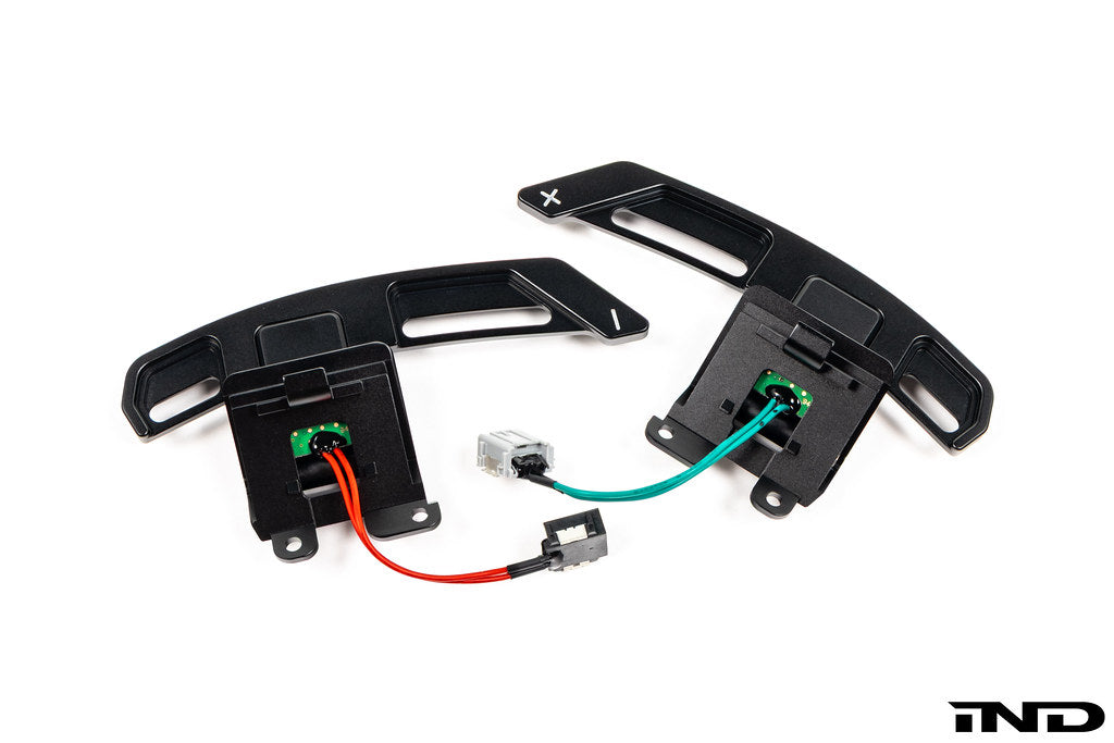 MAED Magnetic Shift Paddle Set for Chevrolet C8 Corvette shown on a white background featuring precision-machined construction and enhanced paddle shift ergonomics.