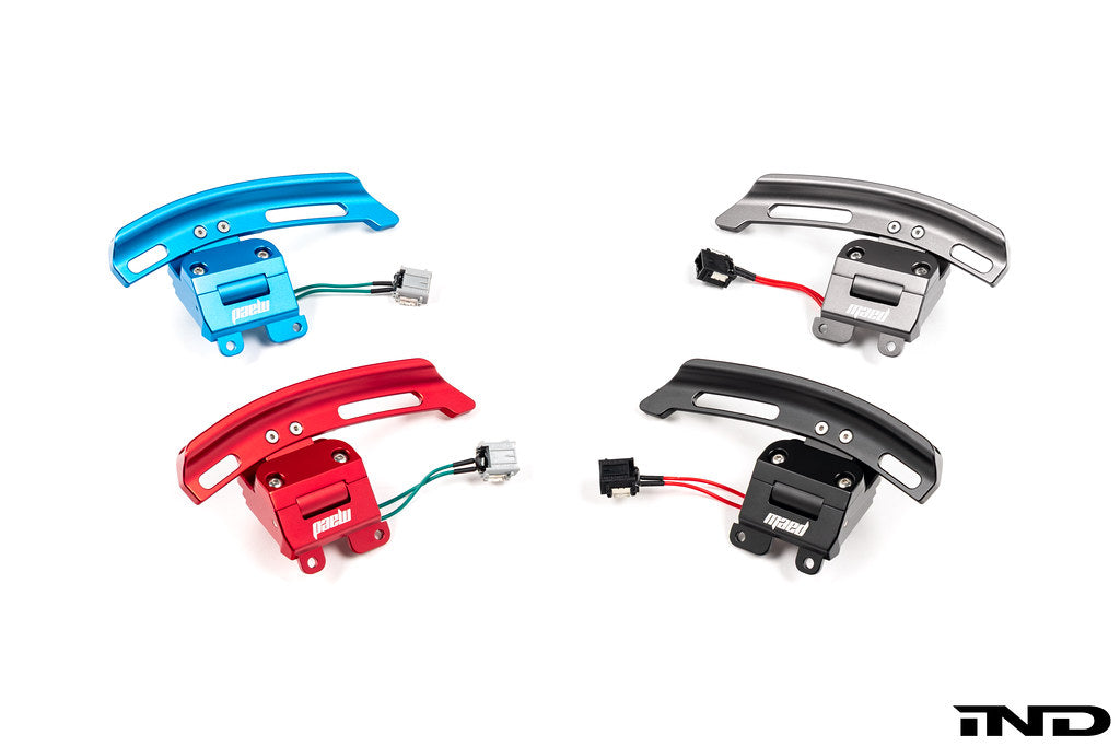 MAED Magnetic Shift Paddle Set for Chevrolet C8 Corvette shown on a white background featuring precision-machined construction and enhanced paddle shift ergonomics.
