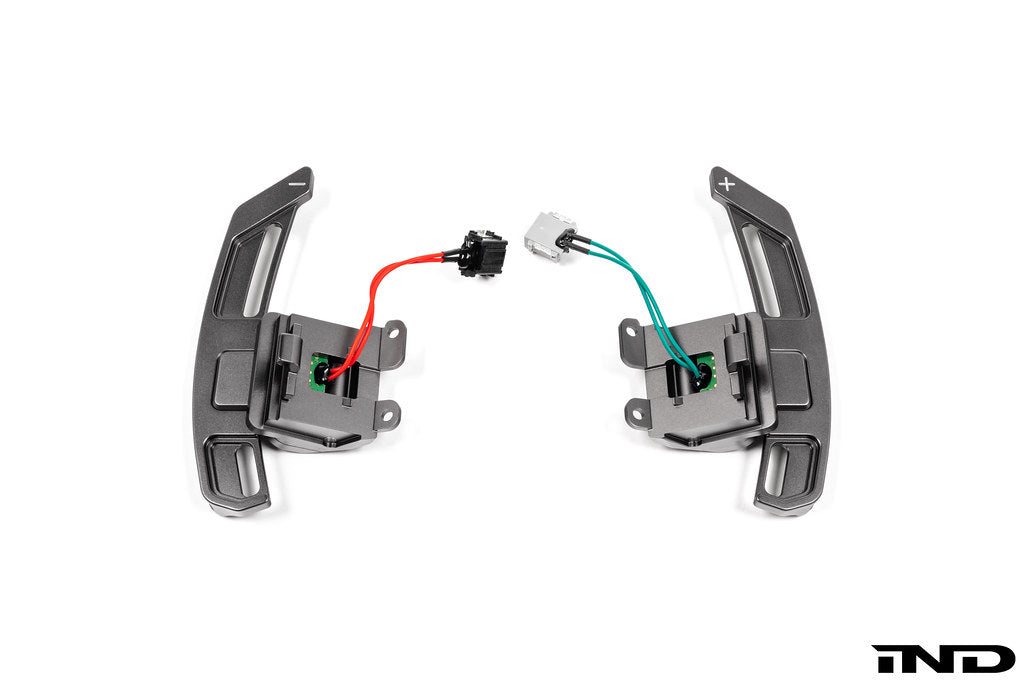 MAED Magnetic Shift Paddle Set for Chevrolet C8 Corvette shown on a white background featuring precision-machined construction and enhanced paddle shift ergonomics.