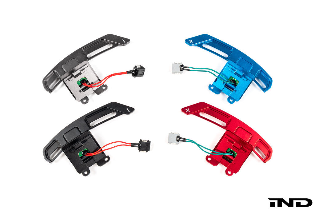 MAED Magnetic Shift Paddle Set for Chevrolet C8 Corvette shown on a white background featuring precision-machined construction and enhanced paddle shift ergonomics.
