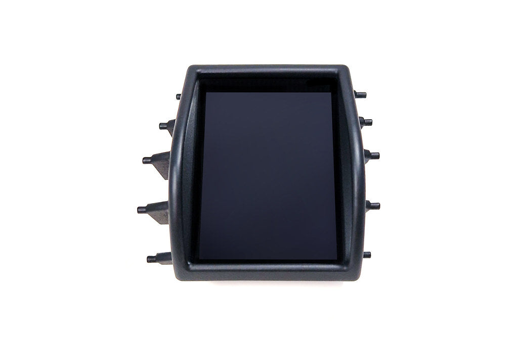 CANchecked MFD28 Gen2 2.8-inch multi-function display for the MINI F54 Clubman (LHD), shown on a white background with the vehicle-specific mounting bezel and wiring harness.