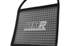 MMX Performance N54 Elite Tri-Foam Panel Air Filter showing black foam filter with metal frame and branding details for improved airflow.
