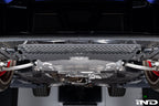 MMX Performance G8X M2 M3 M4 Oil Cooler Guard installed on a BMW G87 M2, G80 G81 M3, or G82 G83 M4, protecting the factory underbody oil cooler from road debris and track hazards while maintaining optimal airflow.