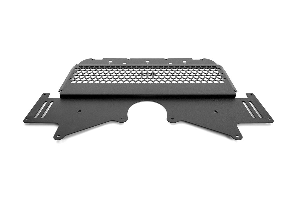 MMX Performance G8X M2 M3 M4 Oil Cooler Guard featuring 6061-T6 aluminum construction and protective mesh design on a white background