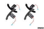 MadTrace BMW G Chassis Magnetic Shift Paddle Set V3 displayed on a white background, featuring CNC-machined construction and a precision magnetic shifting mechanism for BMW G-Series vehicles.