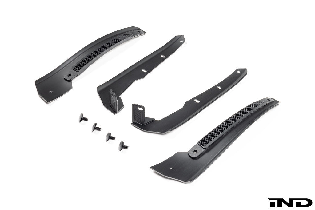 Megachip FL5 Civic Type-R splash guard set with white background, showing exterior protection for car wheel arches.