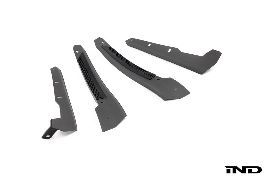 Megachip FL5 Civic Type-R splash guard set in white, exterior car accessory with six pieces on a white background.