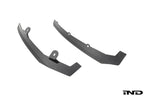 Megachip Aero Line Splash Guard Set for the BMW G87 M2 shown on a white background, featuring a carbon fiber-reinforced composite construction with an OEM+ matte finish for discreet paint protection.