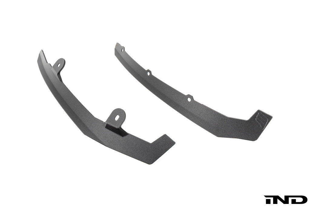 Megachip Aero Line Splash Guard Set for the BMW G87 M2 shown on a white background, featuring a carbon fiber-reinforced composite construction with an OEM+ matte finish for discreet paint protection.