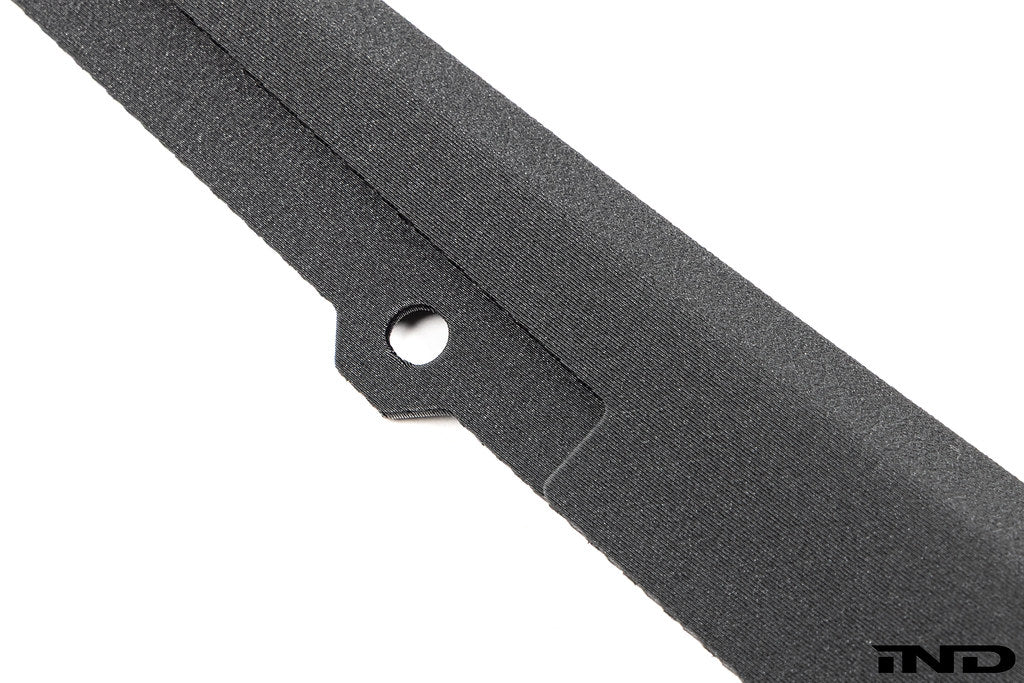 Megachip Aero Line Splash Guard Set for the BMW G87 M2 shown on a white background, featuring a carbon fiber-reinforced composite construction with an OEM+ matte finish for discreet paint protection.