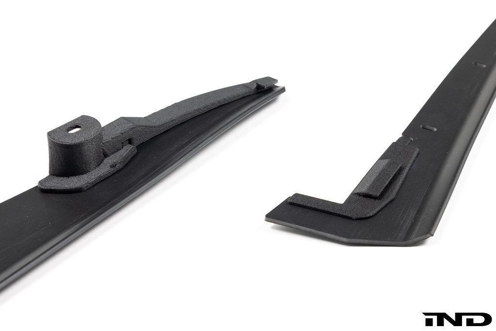 Megachip G8X M2/M3/M4 exterior splash guard set in white, designed to protect vehicle undercarriage from debris and water.