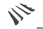 Megachip G8X M2 M3 M4 exterior splash guard set in white, designed to protect vehicle undercarriage from dirt and debris