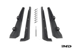Megachip G8X M2/M3/M4 exterior splash guard set in white, designed to protect vehicle undercarriage from debris.