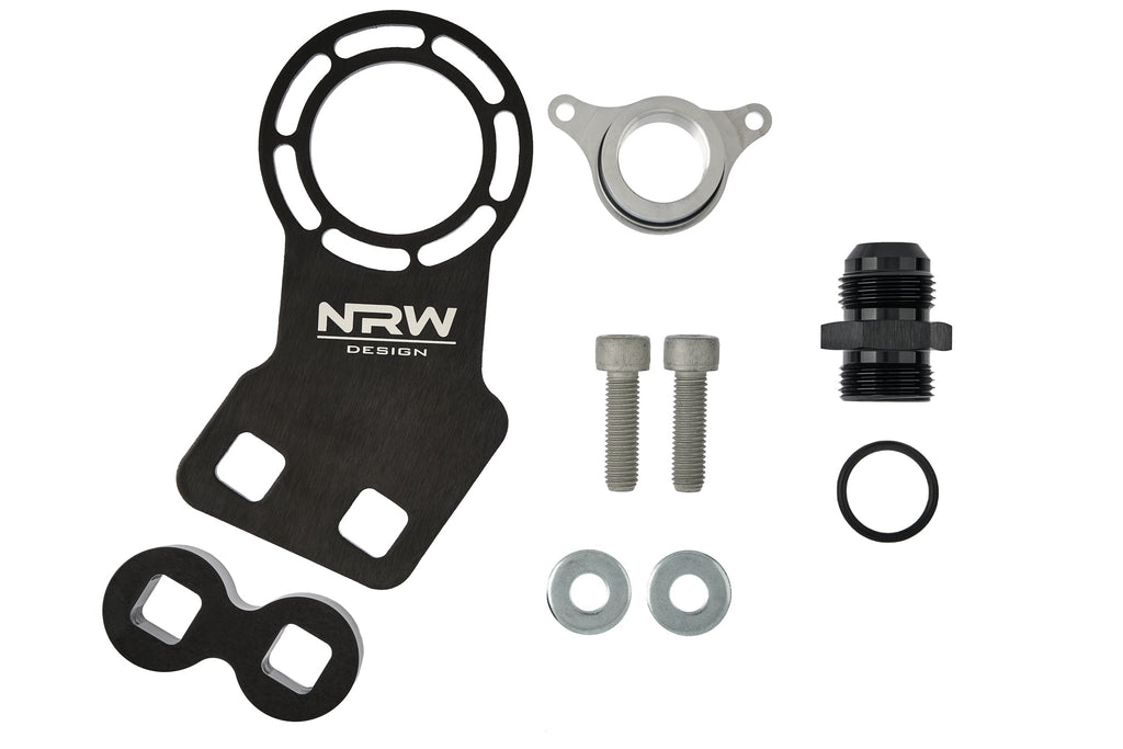NRW-Design G8X S58 performance oil catch can kit with hybrid turbo bracket for BMW G8X S58 engine.